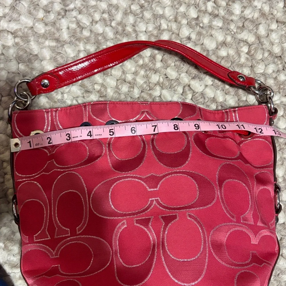 Coach Pink Signature Shoulder Bag - Picture 15 of 16